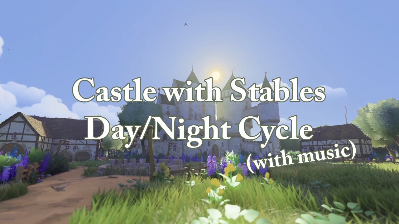 Castle with Stables | Tiny Glade | Day/Night Cycle 1hr with music