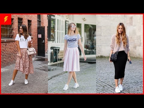 How to Wear Sneakers with Dresses and Skirts | by Erin Elizabeth - YouTube