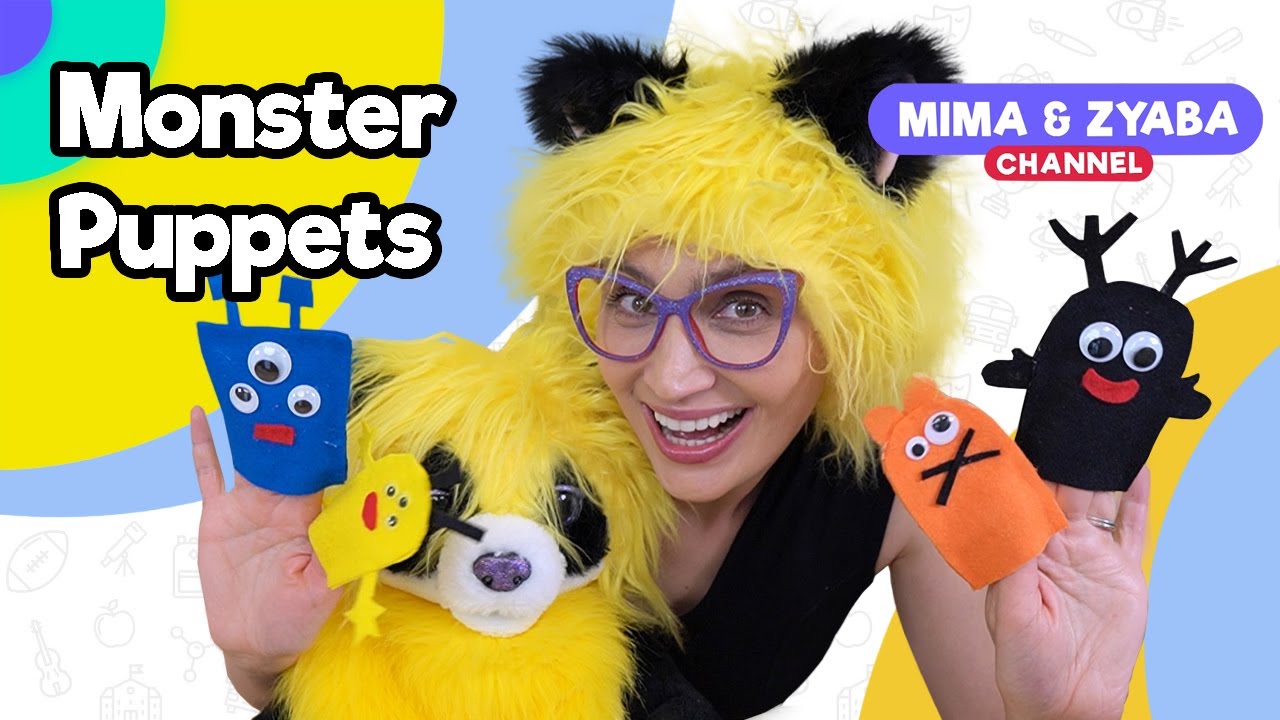 Mima and Zyaba Make Monster Finger Puppets👹 Crafts for Kids
