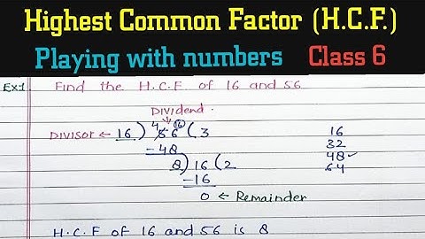 Highest common factor (H.C.F.) Playing with numbers class 6 in Hindi|@EasywaybyAfroz