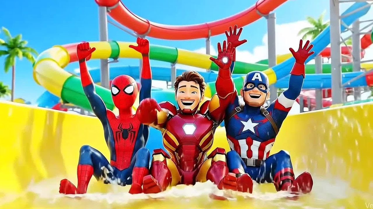 EPIC Superhero Water Slide Challenge | Batman, Spider-Man,  - Live via OneStream Live 