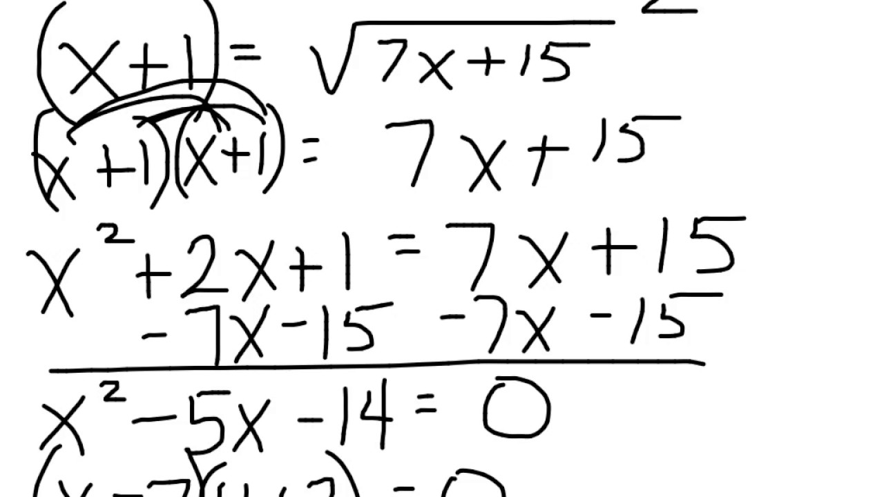 Section 5.4 Day 1 - Solving Radical Equations - Algebra 2 - YouTube