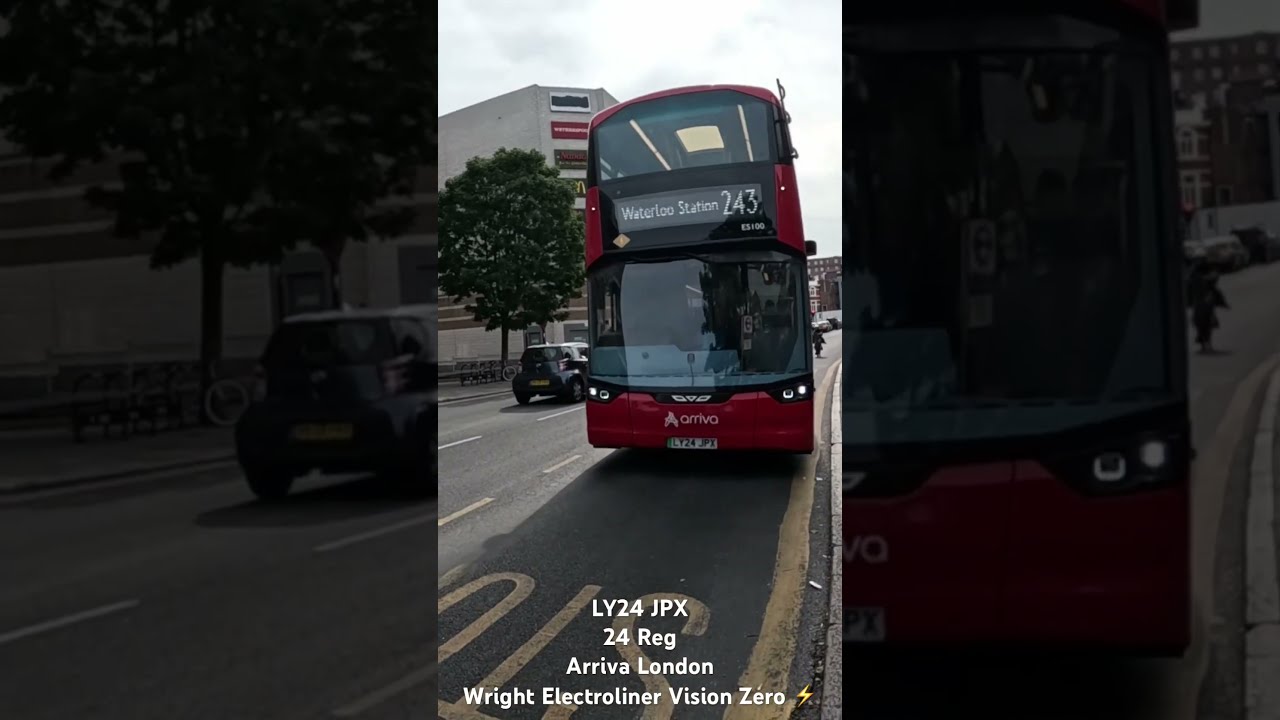 Rare Working Wright Electroliner Vision Zero On Route 243 Arriva London ES100 LY24 JPX 