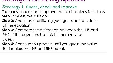 28. Equations: Guess, Check, Improve