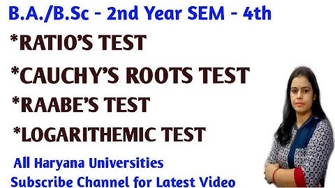 IMPORTANT TESTS | Infinite Series | Sequence & Series | Sem - 4th | BA/BSc 2nd Year Mathematics