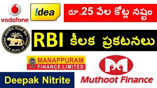 Vodafone idea share, RBI Impact on Stock Market, muthoot finance share, manappuram finance share,