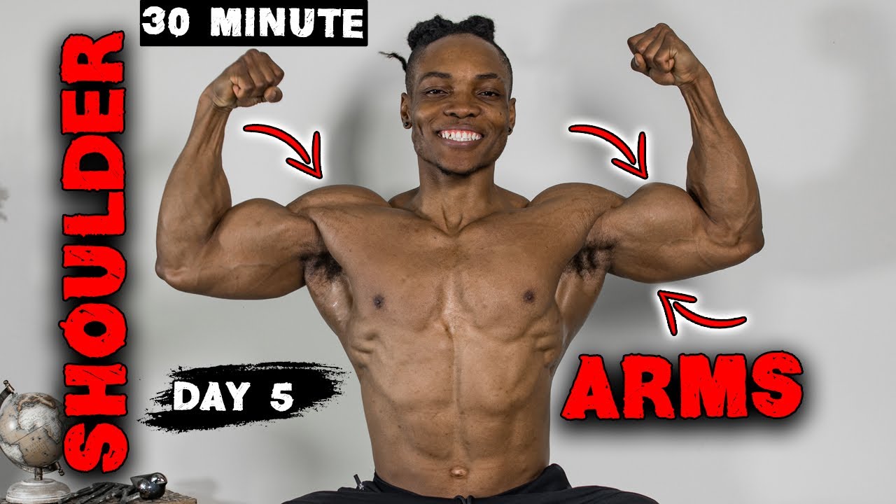 30 MINUTE SHOULDER AND ARMS WORKOUT (DUMBBELLS ONLY!) - DAY 5 
