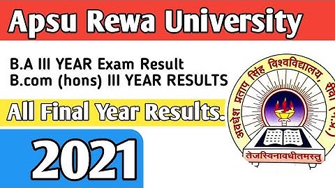 How to check apsu university  b.a 3rd year, b.com hons 3rd year final year exam result | apsu rewa