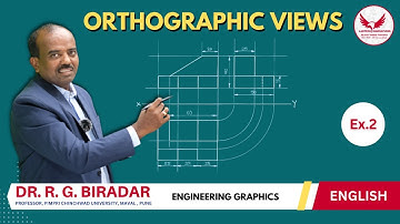 ORTHOGRAPHIC PROJECTION BY DR. R G BIRADAR | EXAMPLE 02 | ENGINEERING GRAPHICS #labtech