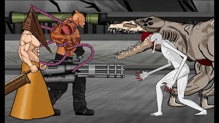 Scp 096, Scp 682 VS Nemesis, Pyramid Head Animation. Drawing Cartoon 2