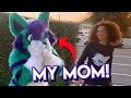 My mom wears my fursuit