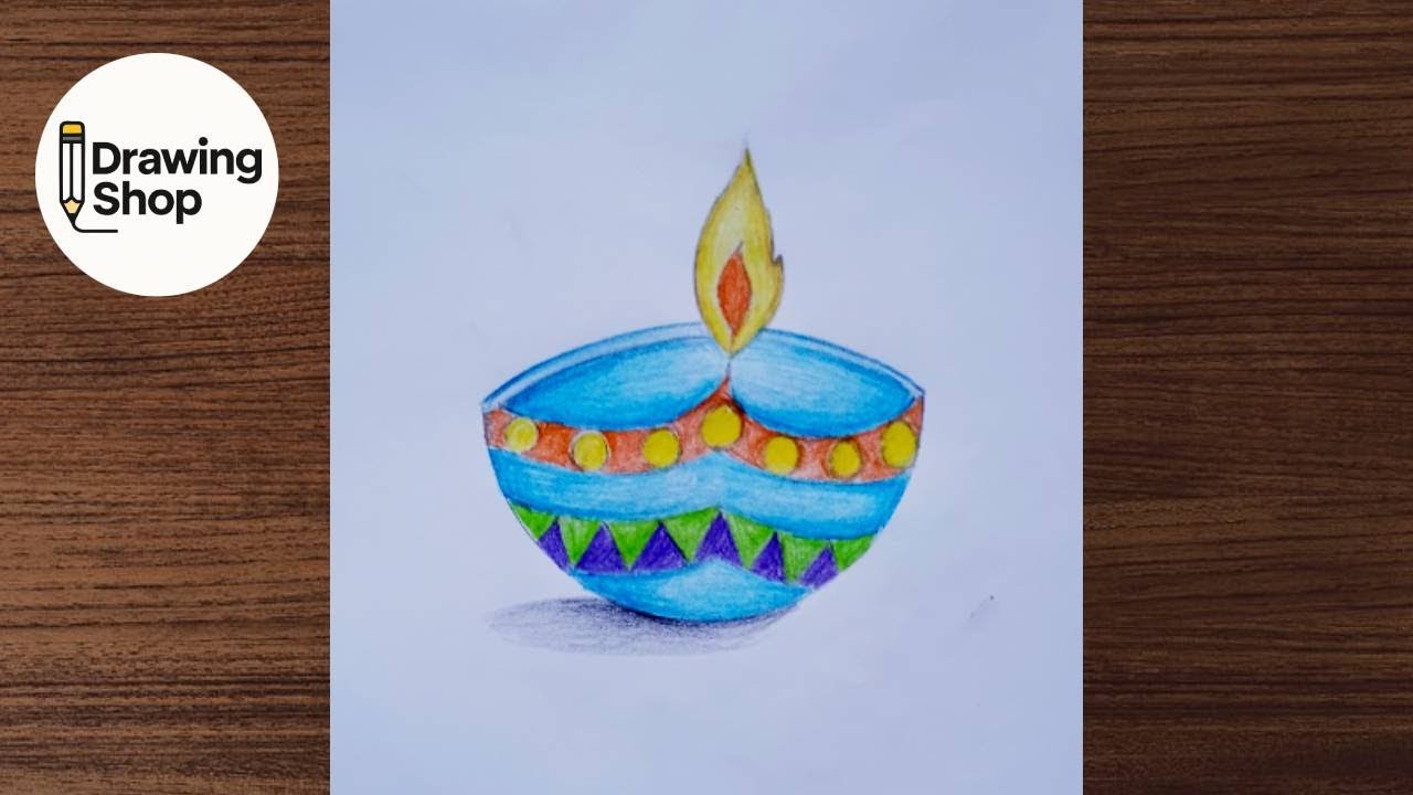 How to Draw A Deepak Step by Step || Diwali Special || Drawing Tutorial || Easy Drawing