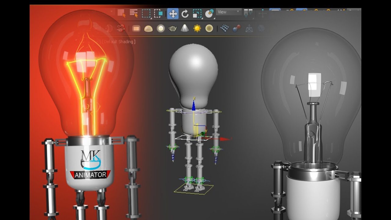 Light Bulb Robot 3D Model Character | Rigging Preview - YouTube