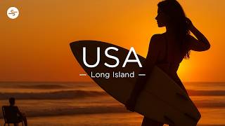 [4K] Surfing at Long Island, USA🇺🇸 Surf Drone Film   Relaxing Jazz Music