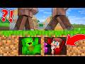 JJ and Mikey Built SECRET BASE Under Village in Minecraft - Maizen