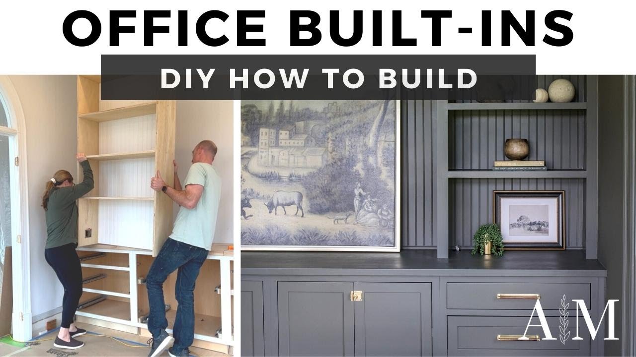 How We Built Our Office Diy Built-Ins - Built In Cabinets Start To Finish -  Youtube