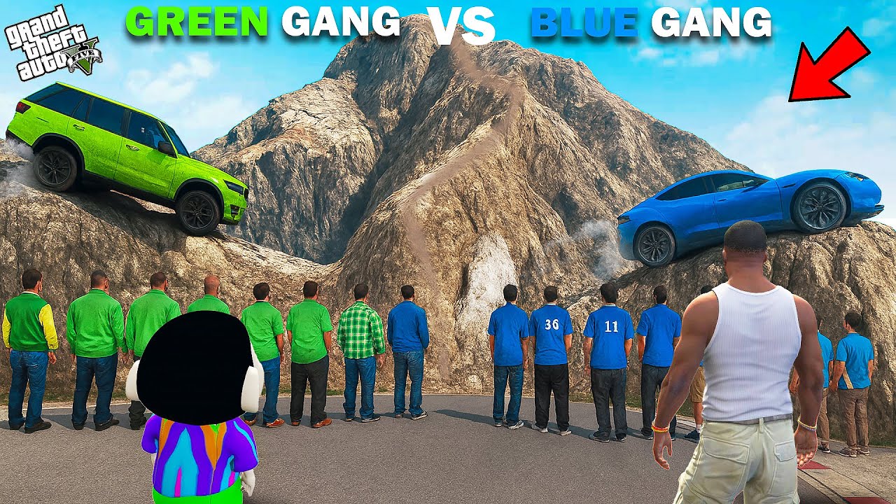 Shinchan Green Gang Vs Franklin Blue Gang Mount Chilliad Race In GTA 5!