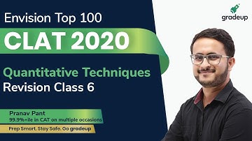 CLAT 2020 | Revision Class 6 | Quantitative Techniques | Pranav Pant | Law Entrance Exam | Gradeup