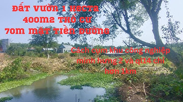 Đất vườn 1 hecta khu dân cư đông 70m mặt tiền 400m thổ cư cách cụm công nghiệp và quốc lộ 14 chỉ 1km
