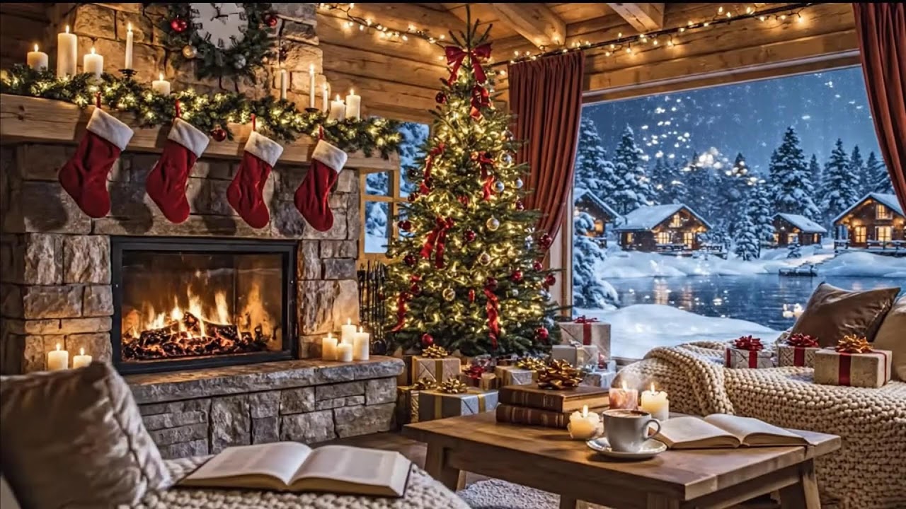 Chill Snowfall Jazz Night - Cozy Cafe On Beautiful Winter Night With Jazz Music For Study