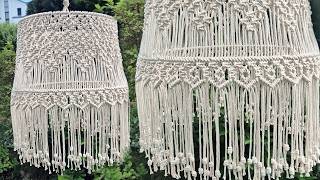 Large Macrame Chandelier DIY Romantic Light in Boho Style