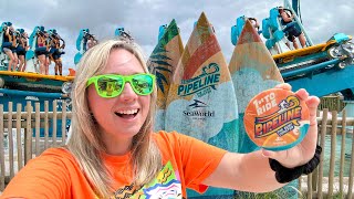 World&#39;s First Surf Coaster Opens! Pipeline POV, Full Experience &amp; Free Beer at SeaWorld Orlando!