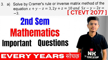 engineering mathematics 2nd semester important questions ctevt | 2nd sem math important question