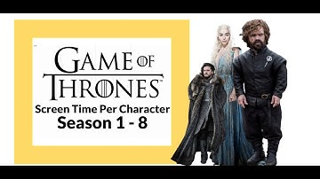 Game of Thrones All Characters Screen Times Season 1- 8