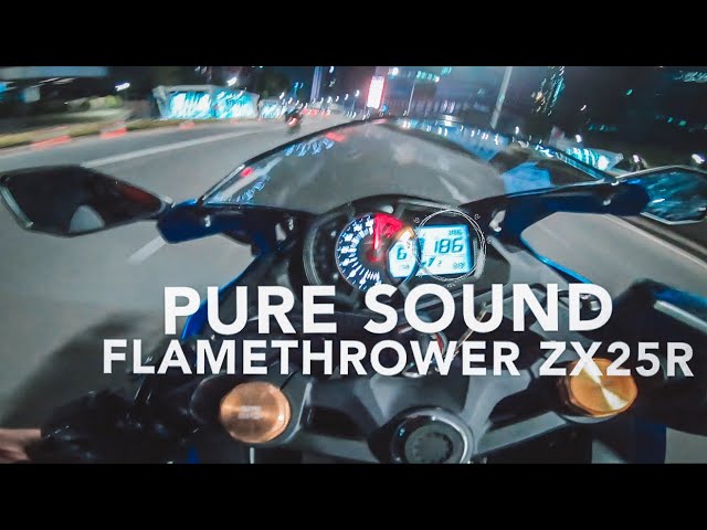 THE PURE SOUND ZX25R AKRAPOVIC  EXHAUST ! 🔥FLAMETHROWER class=