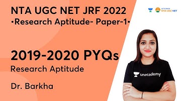 Research Aptitude - 2019-2020 PYQs | Paper - 1|  NTA UGC NET-JRF 2022 | Dr. Barkha