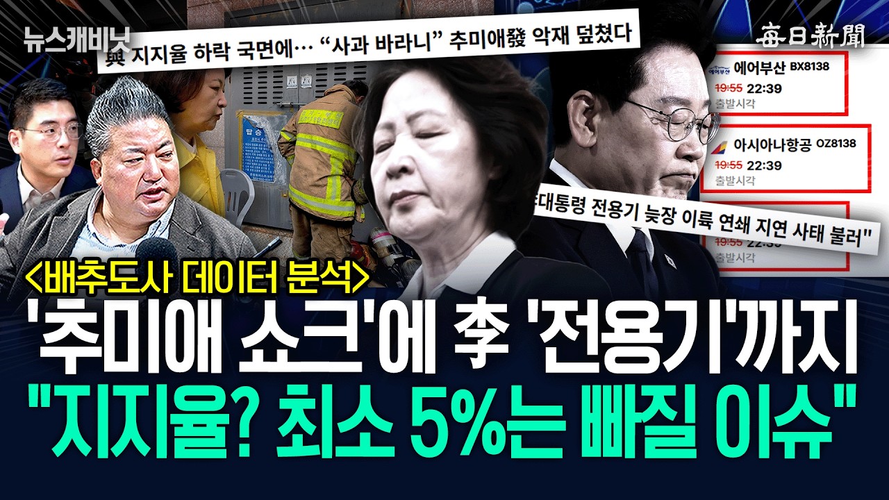 '추미애 쇼크'에 李 '전용기'까지"지지율?…최소 5%는 빠질 이슈" [뉴캐] 썸네일