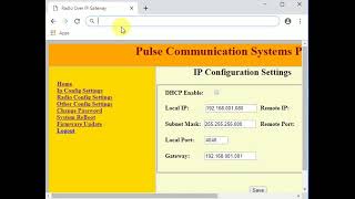 Radio Over IP Gateway Point to Point (P2P) Web Configuration Guide screenshot 2