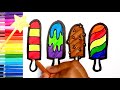 Menggambar dan Mewarnai macam Es krim untuk Balita|| Drawing and painting Ice Cream For Children