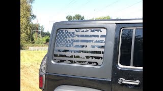 How to Install American Flag Decals on a 2011 - 2017 Jeep Wrangler Unlimited  - YouTube