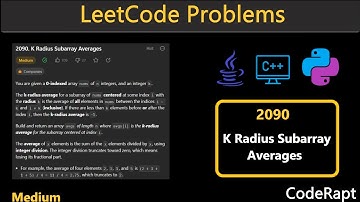 K Radius Subarray Averages | Leetcode Q.2090 | Python | C++ | Java | LeetCode Daily Challenges