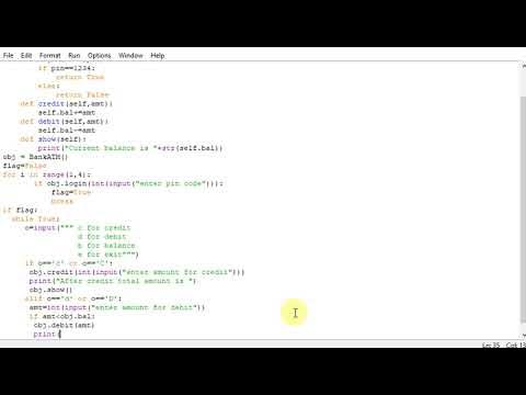 ATM Program in Python using class and object - YouTube