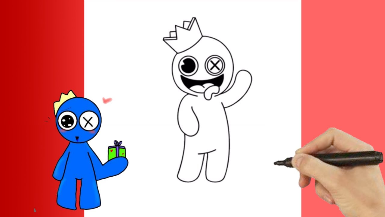 COMO DESENHAR O BLUE DO RAINBOW FRIENDS PASSO A PASSO - Como