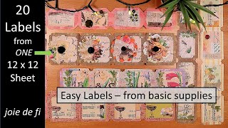 20 LABELS from ONE 12 x 12 Sheet of Paper ⭐ CREATIVE Ideas Easy