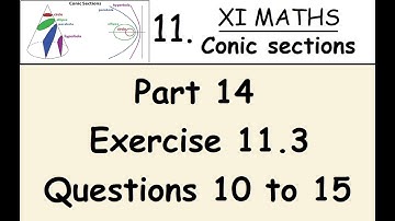 Kerala State 11th math - Chapter 11 - Conic sections - Part 14 - Exercise 11.3 - Questions 10 to 15