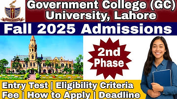 GC University Lahore Admissions Fall 2025 | How To Apply Online In GCUL | Complete Information 