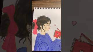 Cute girl drawing/easy drawing/for beginners✨#drawing #vaishnaviarts #shorts #art ❤️❤️❤️❤️