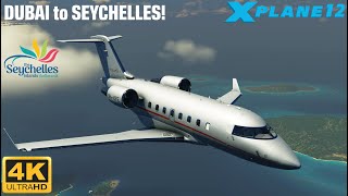 X-Plane 12 | Dubai to Seychelles I CL60 Challenger 650 Hotstart | VistaJet | Extreme Realism | 4K