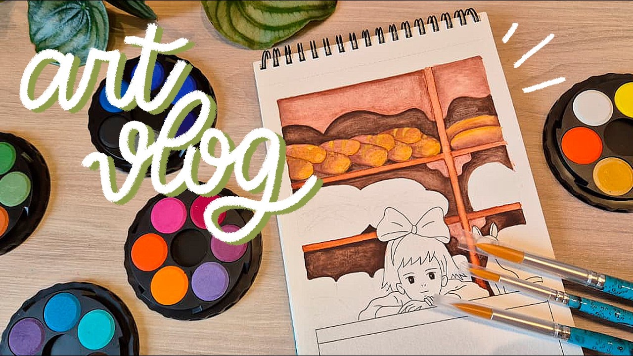 artvlog | inaugurando minha aquarela com studio ghibli ⭐