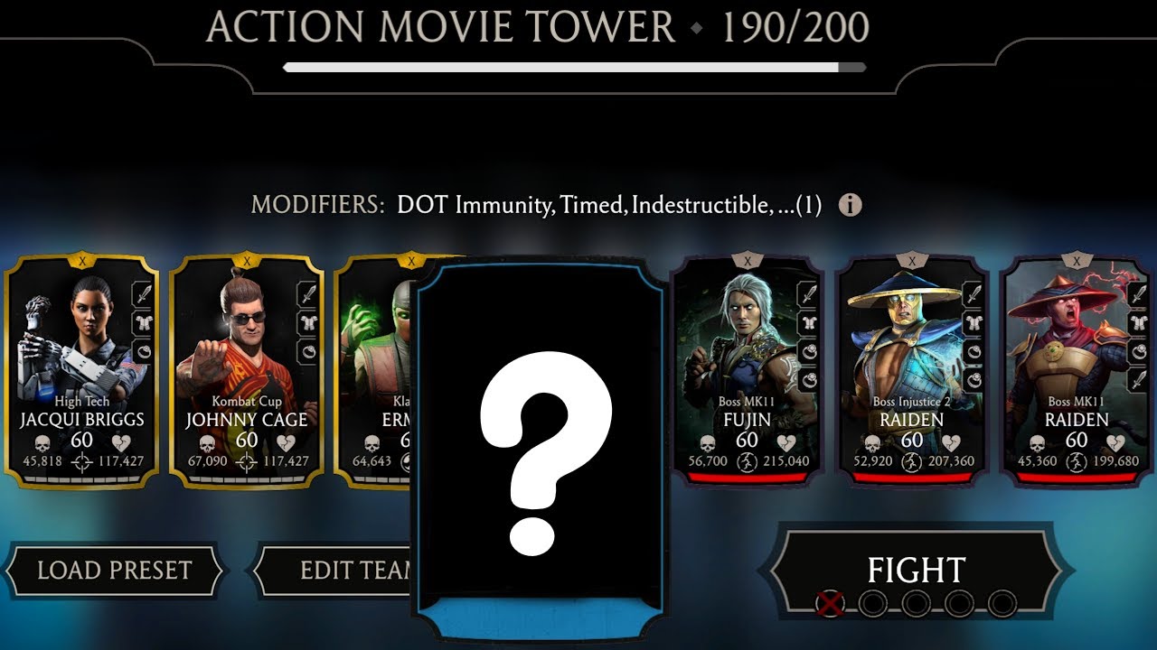 Got another Tower Rare! | Action Movie Tower Boss Battles 170 & 190 With Gold Team | MK Mobile