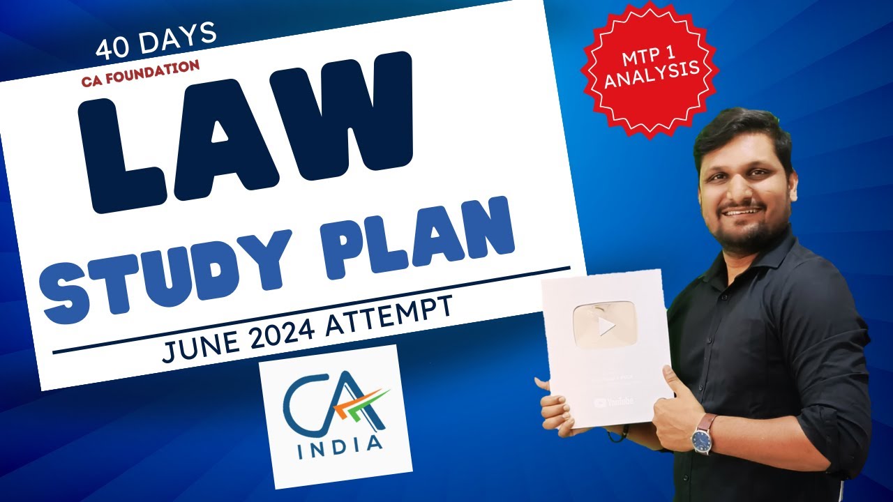 Law Study Plan || CA Foundation June 2024 Attempt ||How to crack law ...
