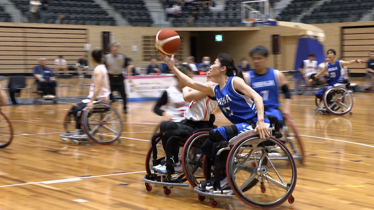 ダイハツアリーナで車いすバスケの障スポリハーサル大会 - YouTube