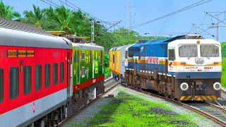 LHB TEJAS RAJDHANI CROSSING SAME RAILROAD | BUMPY RAILROAD | Train Simulator | Railwork | NTG GAMING screenshot 5