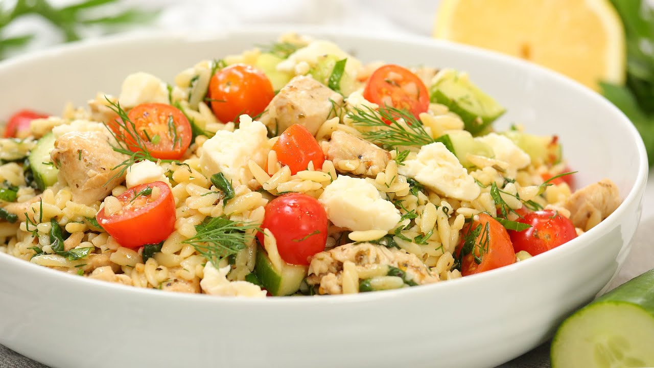 Greek Lemon Chicken Orzo | 20 Minute Dinner Ideas | The Domestic Geek