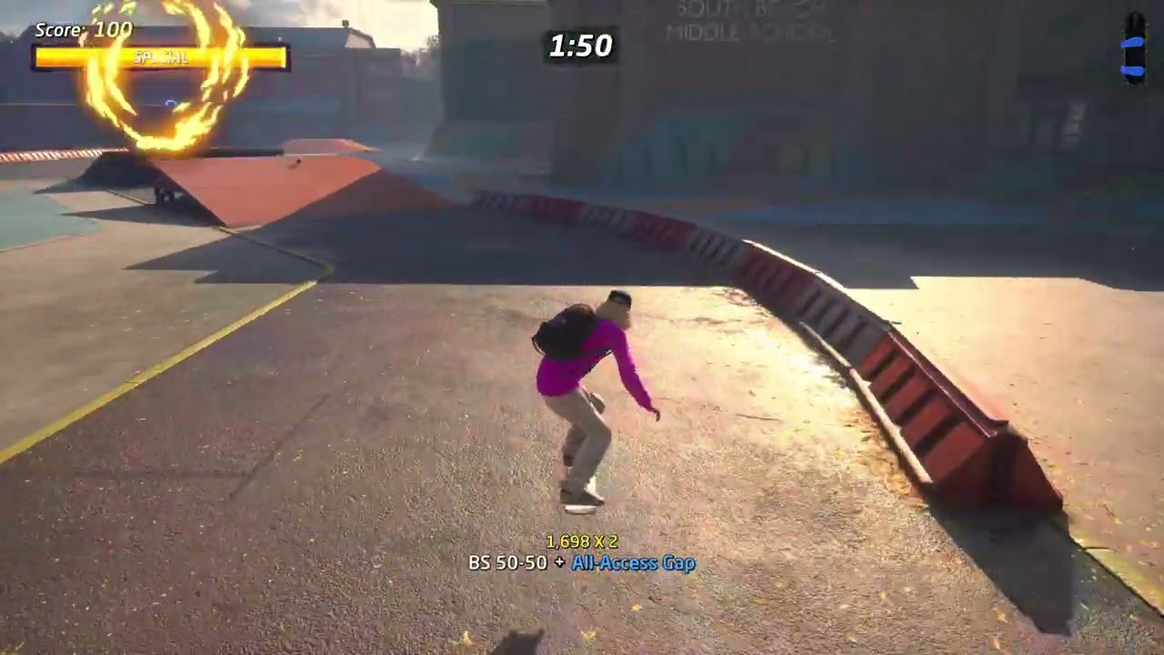 Tony Hawk's Pro Skater 1 + 2: Heelflip the Kicker Gap (School)