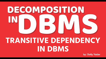 Tutorial Hindi| TRANSITIVE DEPENDENCY IN DBMS | by: Dolly Yadav